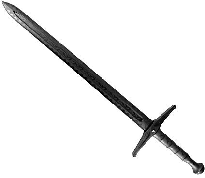 Martial Arts Theatrical Stage Cosplay props Movies Films Stunt Equipment - Black Polypropylene Ex Calibur Long Sword V2-41.7