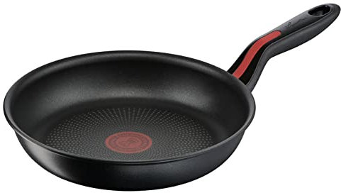 Lagostina Linea Rossa Padella Antiaderente Ø 22 cm, Induzione, Gas e Forno Antigraffio, Indicatore Cottura Thermosignal, Fondo in Acciaio Inox e Alluminio, Manico in Silicone Antiscivolo