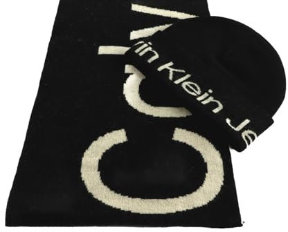 Calvin Klein CKJ Gifting Softies MONO BEANIE SCARF Black