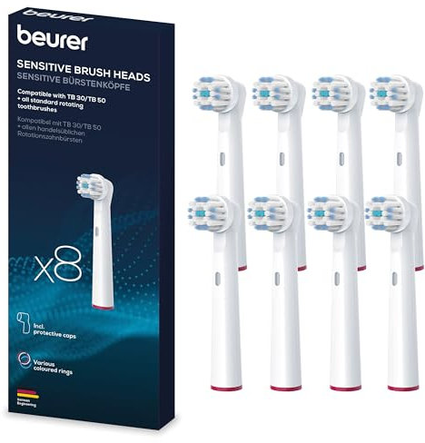 Beurer TB 30/50 Cabezales de cepillo de dientes Sensitive, Pack de 8