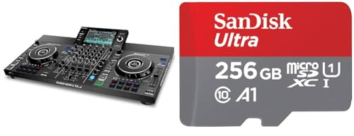 Denon DJ SC LIVE 4 - Standalone DJ Controller, 4-Channel Mixer, Amazon Music Unlimited Streaming & SanDisk 256GB Ultra microSDXC card + SD adapter up to 150 MB/s with A1 App Performance UHS-I