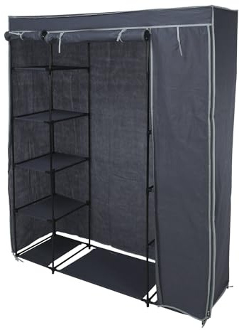 Well Home Armadio da campeggio con ripiani colore grigio 141x45x167cm