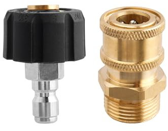 Bestgle Kit Adaptateur pour Nettoyeur Haute Pression, Raccord de Nettoyeur Haute Pression, Connecteur Rapide Tuyau à Haute Pression, Raccord M22-14mm, M22 1/4 Quick Connect, 5000 PSI