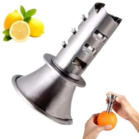 Presse-citron manuel à vis, avec filtre intégré, presse-agrumes manuel en acier inoxydable et bec verseur orange