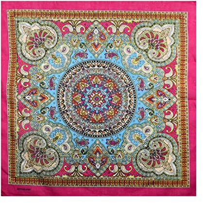 Basic Sense Paisley Cotton Bandana Head Scarf for Men & Women Biker | Classic paisley print in 100% cotton, 53 x 53 cm. Wear as a headband, neckerchief, wristband or face cover
