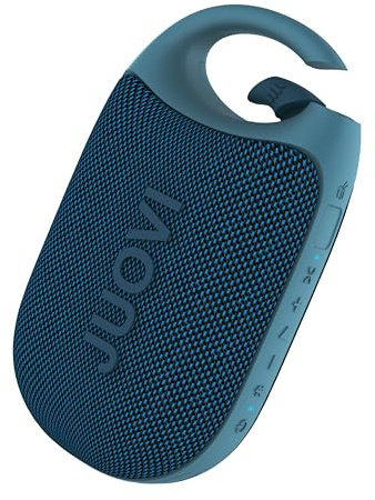 JUOVI Enceinte Bluetooth Portable - Son Stéréo, Autonomie de 24H, Volume Puissant, Connectivité Bluetooth 5.3, IP68 Étanche, Mousqueton Intégré - Enceinte pour Plage, Chambre et Extérieur(Bleu)