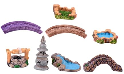 Toyvian Decoración Miniatura de Jardín con Accesorios para Estanques Set para DIY Bonsáis y Miniatura
