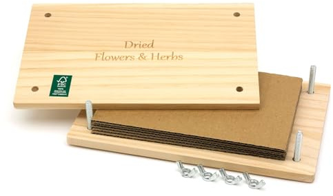 CKB LTD Set di pressa per fiori – Presse in legno fai da te per arte e artigianato per adulti, bambini, creativi amanti della natura, pressa per foglie di fiori ed erbe, regalo, 14,1 x 23 cm