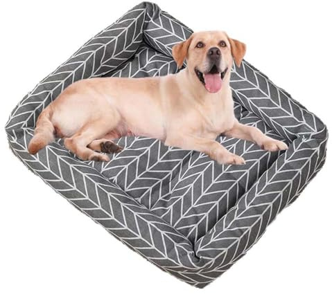 Grand lit orthopédique lavable pour chien et chat de taille moyenne et petite (gris, 66 x 51 cm)