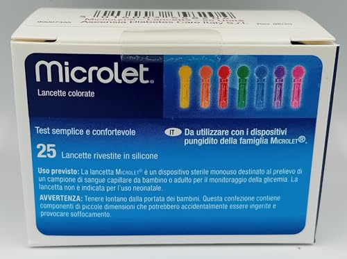 Micro let Lancets – Box of 25 | Ultra-Fine, Silicone-Coated Lancets for Comfortable Blood Sampling | Compatible with MICRO LET Devices