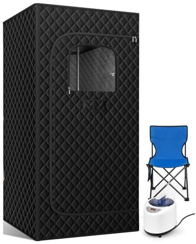 Sauna a vapore portatile, sauna for la casa, tenda da box con 2,6 litri, telecomando nero,6' X, 5,9'