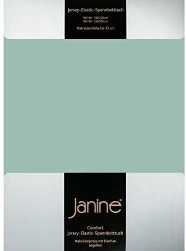 Janine Design Jersey Elastic Spannbetttuch rauchgrün, 90x190 cm - 100x220 cm