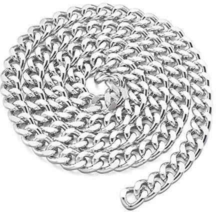 Catena a maglia barbazzale, 16,5 x 13 mm, non saldata, 2 fili, in alluminio argentato, per la realizzazione di collane, gioielli e accessori fai da te