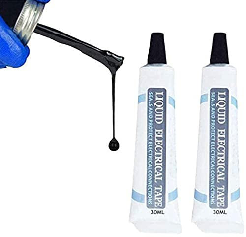MOOK 2 Pcs Liquid Insulation Tape, Flüssiges Isolierband, Elektrische Dichtbandpaste, Drähte Silikonkautschuk isolierendes wasserdichtes Flüssigklebeband(Einzel 30ml) (Schwarz)