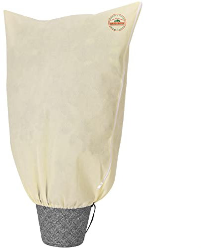 Gardebruk Housse de Protection pour Plantes 250x360cm 80g/m² Fermeture éclair Voile d'hivernage bâche de Protection Beige