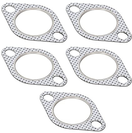 Exhaust Gasket 5Pcs 2In Exhaust Pipe Flange Gasket High Temp Resistance For Turbo Manifold Header Down Dump Pipes