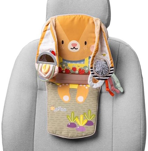 Taf Toys Bunny Play and Kick Car Toy. Travel Activity Centre. Easy to Fit and Adjust with Sensory Hanging Toys Baby-Safe Mirror. Suitable for Baby Boys & Girls from Birth