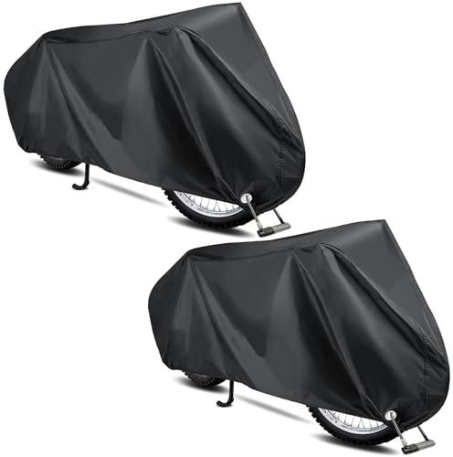Funda Moto Impermeable, 2 Piezas Protector Cubierta Bicicleta Exterior, Outdoor&Indoor Funda Cubre Moto Garajes, Universal para Scooter Bicicletas Motocicleta Ciclomotor Motocross - 200x70x110 cm