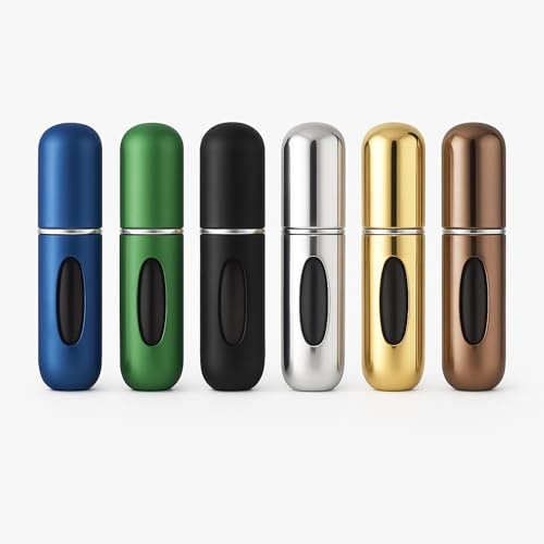 YUME 6 PCS 5ML Atomizador Perfume Recargable, Mini botella rociadora portátil, Pulverizador colonia recargable, perfume miniatura sin fugas, frasco. Ideal para salir de noche, viajar, fiestas. (AZUL)