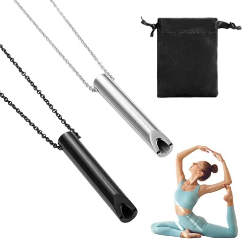 2 Stück Hoki Halskette Cortisol,Original Premium Rauchentwöhnung Hilfsmittel,Edelstahl Silber Halskette Rauchfrei,Kette mit Pfeife Rauchfrei Hilfsmittel,Panikattacken Hilfsmittel Stressabbau