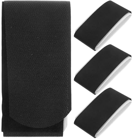TOYANDONA Correas de Fijación para Esquí y Snowboard de Nailon Negro 50x450 Mm, 4 Unidades, Ajustables para Almacenamiento y Transporte al Aire Libre, Protector Antirayaduras para Equipo