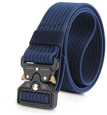 LumiSyne Homme Ceinture Tactique Réglable 1.5 Heavy Duty Belt Ceinture en Nylon avec Boucle en Métal à Libération Rapide pour Molle Sport Extérieur