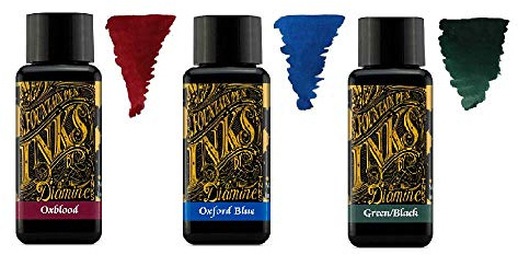 Diamine Tinte für Füllfederhalter, 30 ml, Primärfarbe – 3 x Flaschen – Oxblood & Oxford Blue & Green Black