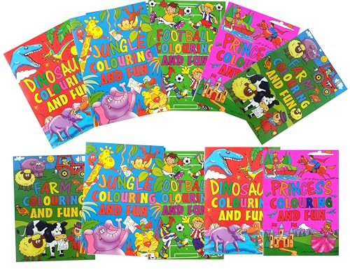 Libetui Lot de 10 mini livres de coloriage pour enfants - Petit cadeau pour fête d'enfant, mariage, anniversaire d'enfant, cahiers de coloriage, football, princesse, ferme, jungle