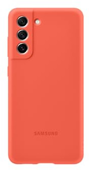 Samsung Silicone Smartphone Cover EF-PG990 für Galaxy S21 FE, Handy-Hülle, Silikon, Schutz Case, stoßfest, dünn und griffig, Rot