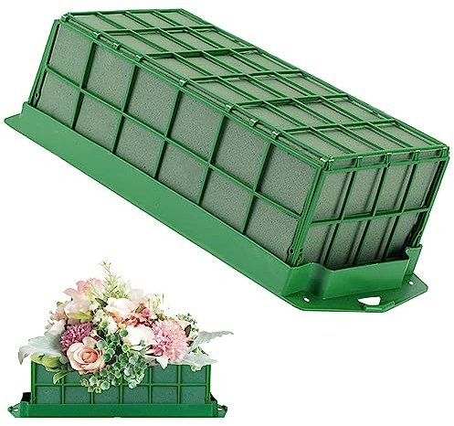 Steckschwamm Zum Basteln, Steckmasse Mit Halter, Blumensteckschaum Rechteckig, Steckziegel Für Blumengestecke, Mit Halter Und Gitter, Für Frische Blumen, Heimdekoration, Für Hochzeit, Feiern