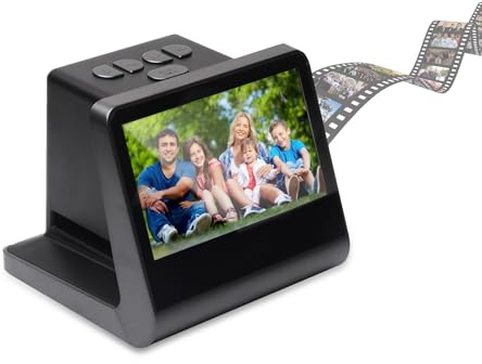 Slide & Negative Scanner with 5inch LCD Screen, 48MP Digital Film Scanner Convert 135 126 110 Super 8mm Films to High Resolution 48MP JPEG Digital Photos