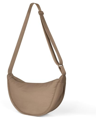 Aucuu Borsa a Tracolla in Nylon, Borsa a Tracolla da Donna in Tinta Unita, Borsa a mezzaluna per Donne, Borsa a Spalla con Tracolla Regolabile, Messenger Crossbody Bag per Shopping Viaggio