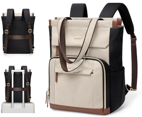 GOLF QUALITY Mochila Portatil Mujer,Mochila Viaje Cabina Avion Casual Profesora Oficina Trabajo,Mochila Ordenador Portatil 16 Pulgadas Bolso Mochila,Mochila Escola Albicocca
