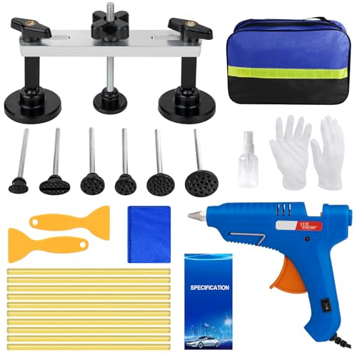 dark rescue Car Dent Puller Kit, Paintless Dent Removal Kit, Car Dent Repair Kit with Bridge Puller, Dent Remover Tool for Car Hail Damage DIY Repair