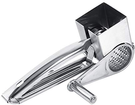 Phefop Romisco de Queso Rotativo, Rallador de Tambor de Acero Inoxidable con 1 Tambor Intercambiable para Cortar y Triturar, Herramienta de Cocina Multifuncional para Verduras,