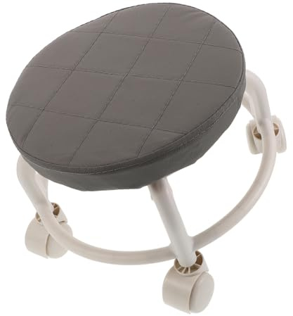 Homoyoyo Tabouret Pivotant avec roulettes Tabouret Bas Similicuir Repose Salon de Coiffure Atelier de Mécanique Bureau à Domicile
