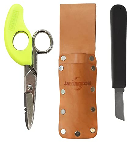 Jameson 32-43NS Cable Splicer's Kit with Snip Grip Scissors, Splicer's Knife and Leather Pouch