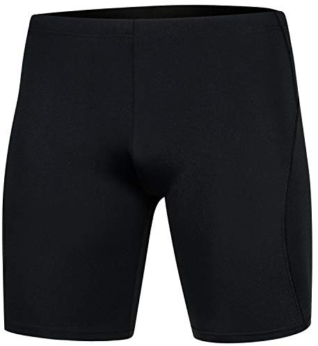 Aqua Speed Badehose eng Herren + gratis eBook | knielange Schwimmhosen | Mens UV Swimwear Jammer | Moderne Badebekleidung Schwarz | Gr. M | Blake