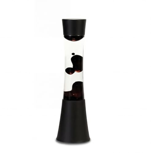 Easylight Licht-Erlebnisse Lavalamp Sandro lampada lava elegante transparente con effetto magma cera nera lampadina 39 cm G9 incl. ideale per camera da letto soggiorno