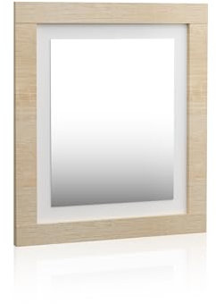 duehome | Espejo Cuadrado, Espejo de Pared, Modelo Kira, Acabado en Color Cambria y Blanco, Medidas: 75 cm (Ancho) x 90 cm (Alto) x 3,5 cm (Fondo)
