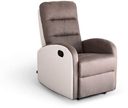 Astan Hogar Sillón Relax con Reclinación Manual, Tapizado en PU Anti-Cuarteo y Microfibra, Modelo Ludwig AH-AR30400BA