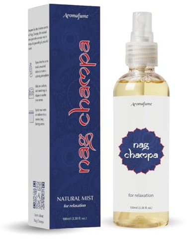 Nag Champa Natural Mist Spray by Aromafume | 100 ml / 3.3oz | Made with Sandalwood, Jasmine, Ylang Ylang & Champa flower extracts | Ideal for meditation and rituals | Non-alcoholic, non-toxic