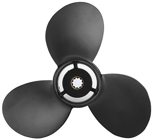 Schrauben für Bootsmotoren, Qiilu Boat Propeller, Außenbordpropeller 10 Keilzahn 3 Blätter Boot Propeller 58100-93743-019 9 1/4 x 11 Passend für 9,9-15 PS