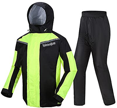 SJASD Regenkombi Herren Motorrad,wasserdichte Regen Jacke und Hose Anzug Kombi,motorradregenkombi,Regenanzug,Hose unterteile set Anzug Arbeit Camping ​angeln,Grün,XXL