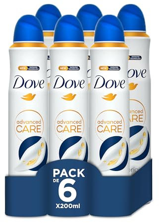 Dove Advanced Care Desodorante Original Protección 72 horas Spray 200ml, pack de 6 unidades