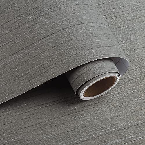 VaryPaper Papel de Pared con Textura de Lino Gris 40cmx200cm Papel Autoadhesivo para Muebles Papel para Forrar Muebles Adhesivo Papel de pared Decorativo Salon Dormitorio Armario Papel Tapiz Paredes
