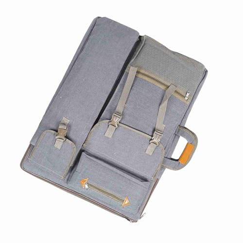 Bolsa de Arte Grande Multifunción Canva, Impermeable, Bolsa para Tablero de Dibujo, Suministros de Arte, 66 X 50 Cm (Grey)