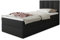 Boxspringbett Star Mini mit Bettkasten, Bonell-Matratze und Topper - Einzelbett mit Matratzentopper, Polsterbett, Bett, Schlafzimmer, Jugendzimmer (Schwarz (Inari 100), 120 x 200 cm)