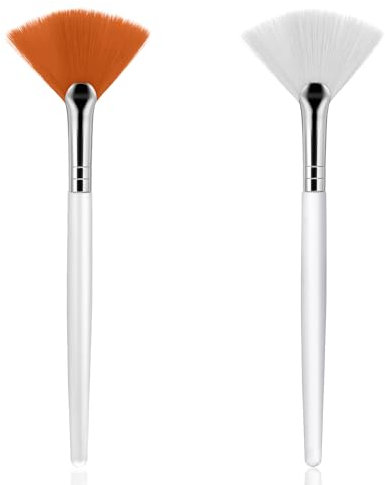 2 Pcs Face Mask Brush Soft Fan Brushes for Facials, Fan Makeup Brush Mask Brush Applicator, Professional Brush Cosmetic Tools for Girls Ladies Mud Cream Makeup