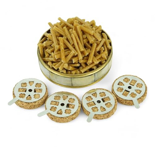 Wicks and Cork Floats for Orthodox Vigil Oil Lamps - Beeswax and Paraffin Wicks for Floating Candles, for Home or Church Use (Beeswax)